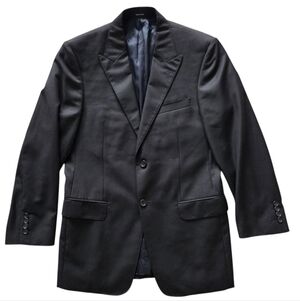 Versace Collection Black Wool Blazer Sport Coat 38R 2-Button Minimalist Luxury